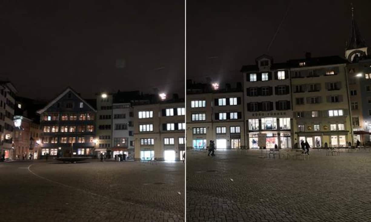 Selbst bei Distanzaufnahmen ist die Differenz erkennbar: links die Aufnahme mit dem iPhone X, rechts mit dem Mate 10 Pro.