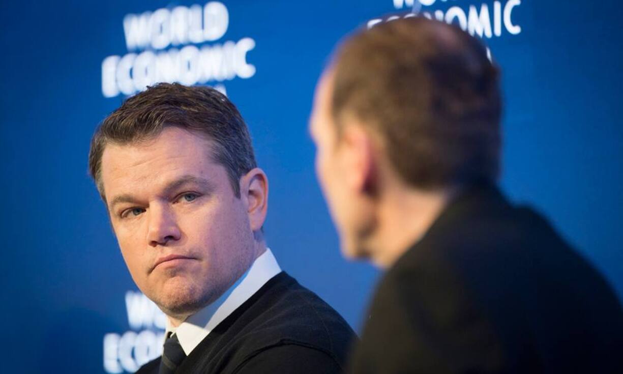 Hollywood ist vertreten durch Schauspieler Matt Damon, der am WEF für seine Stiftung Water.org weibelt. Für die Projekte rund um sauberes Wasser benötigen er und sein Team 55 Millionen Dollar an Spendengeldern.