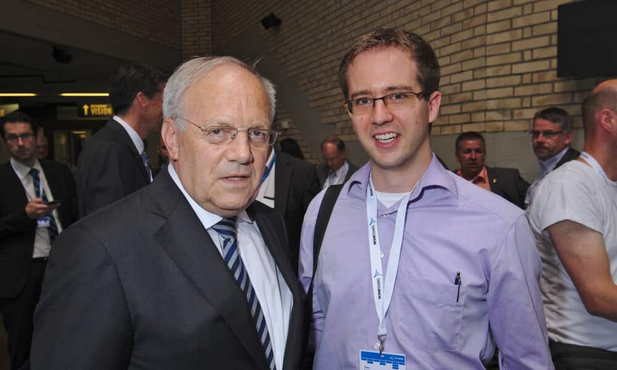 Johann-Niklaus Schneider-Ammann, Bundespräsident;
Timo Hafner, Unternehmer, Gastros AG;