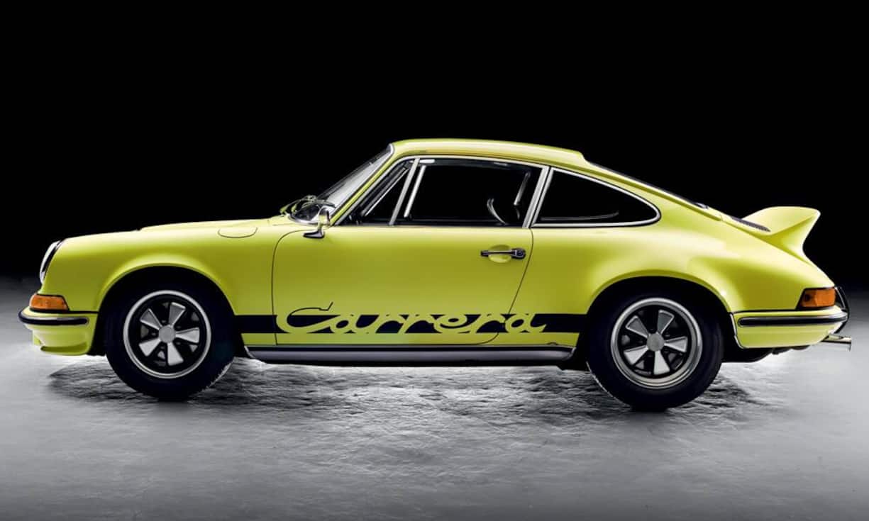 Zitronengelber Carrera von 1973. Eines der Bilder in der jahrzehnte langen Geschichte der Luxus-Marke.