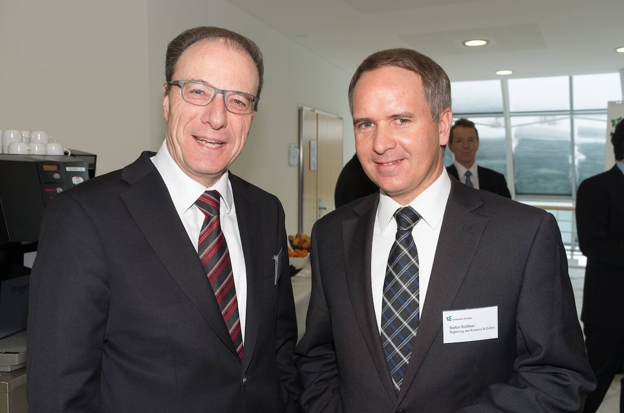 René Romanin, Bankrat Uni SG; Stefan Kölliker, Regierungsrat Kanton St. Gallen