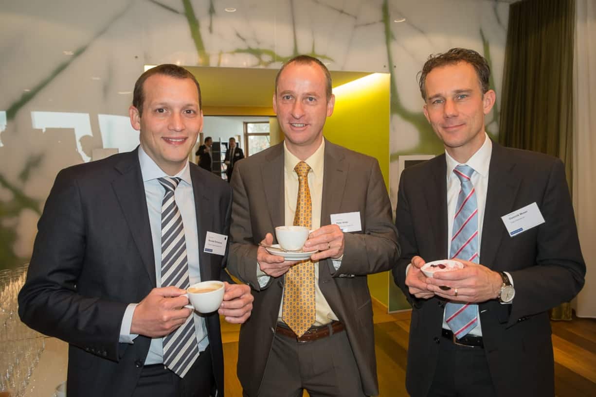 Nicolas Perrenoud, CEO, Finecom Telecommunications AG; Peter Alder, Leiter Geschäftsbereich ICT, VINCI Energies Schweiz AG; Dominik Moser, VP Telecom Solutions, Ergon Informatik AG