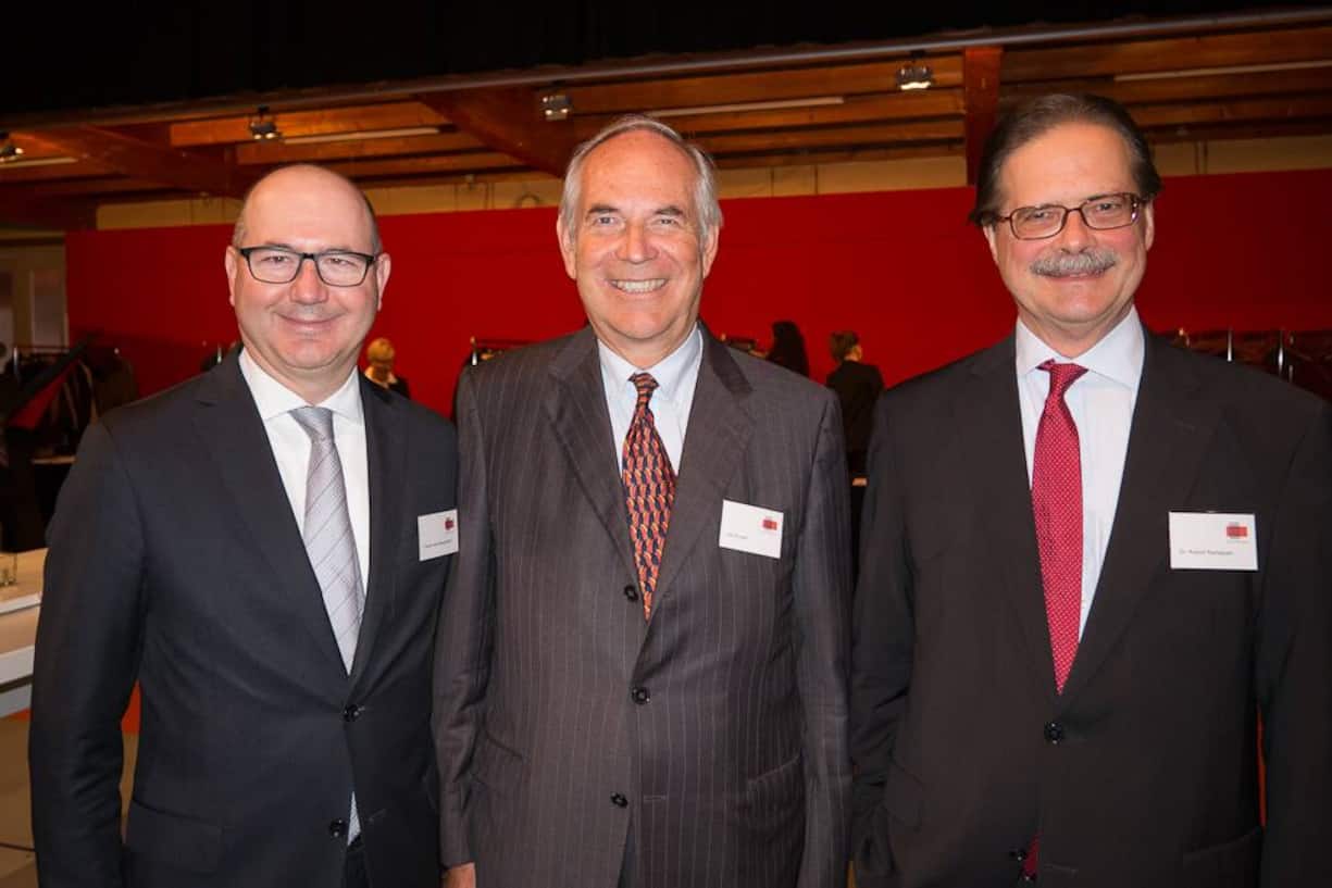 Claude-Alain Margelisch, Vorsitzender der Geschäftsleitung Schweizerische Bankiervereinigung; Ueli Forster, Präsident des Verwaltungsrates Forster Rohner AG; Rudolf Ramsauer, Corporate Communications Direktor Nestlé SA