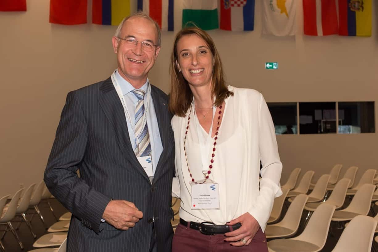 Christoph Juen, CEO, hotelleriesuisse; Thea Chiesa, Director, Head of Aviation, Travel and Tourism Industries, World Economic Forum