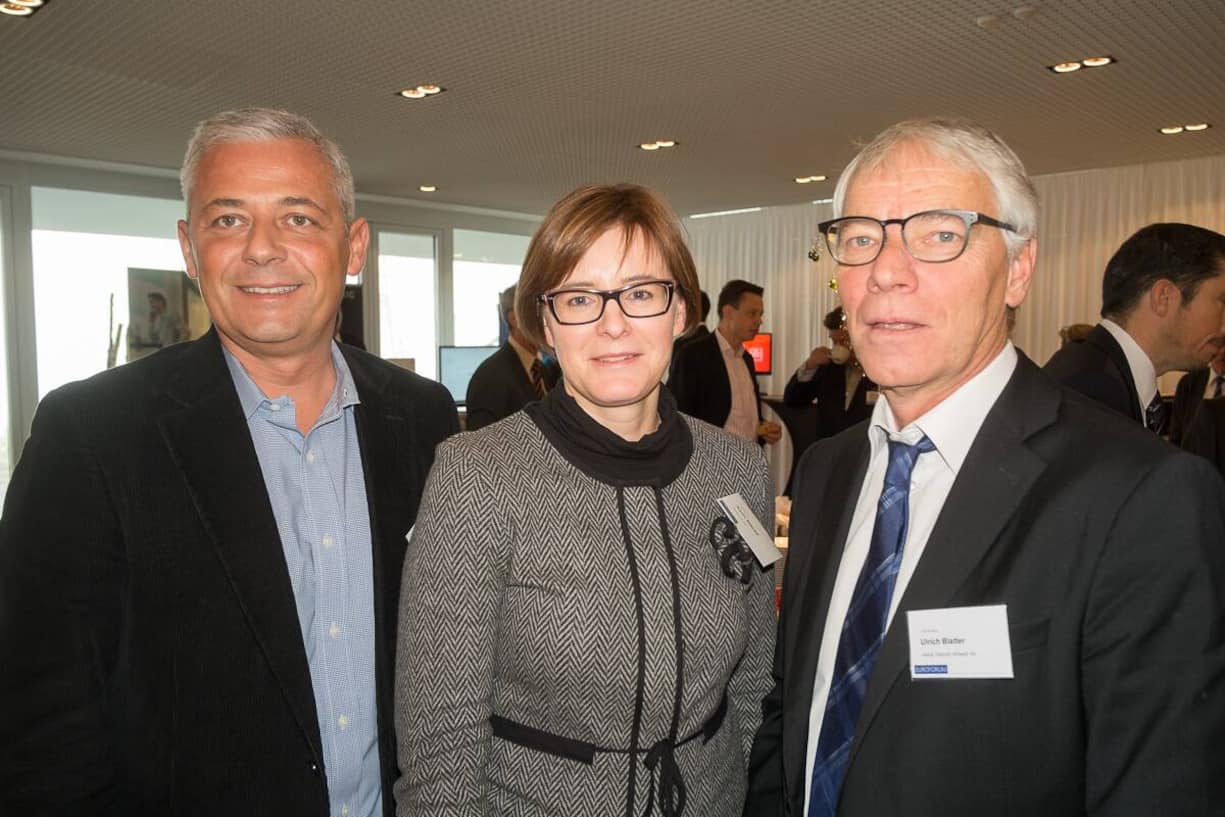 Christoph Caviezel, Leiter Breitbandkommunikation, Swisscom AG; Karin Stöckli, Liaison Officer Public Affairs, Swisscom AG; Ulrich Blatter, Managing Director Switzerland, Aastra Telecom Schweiz AG