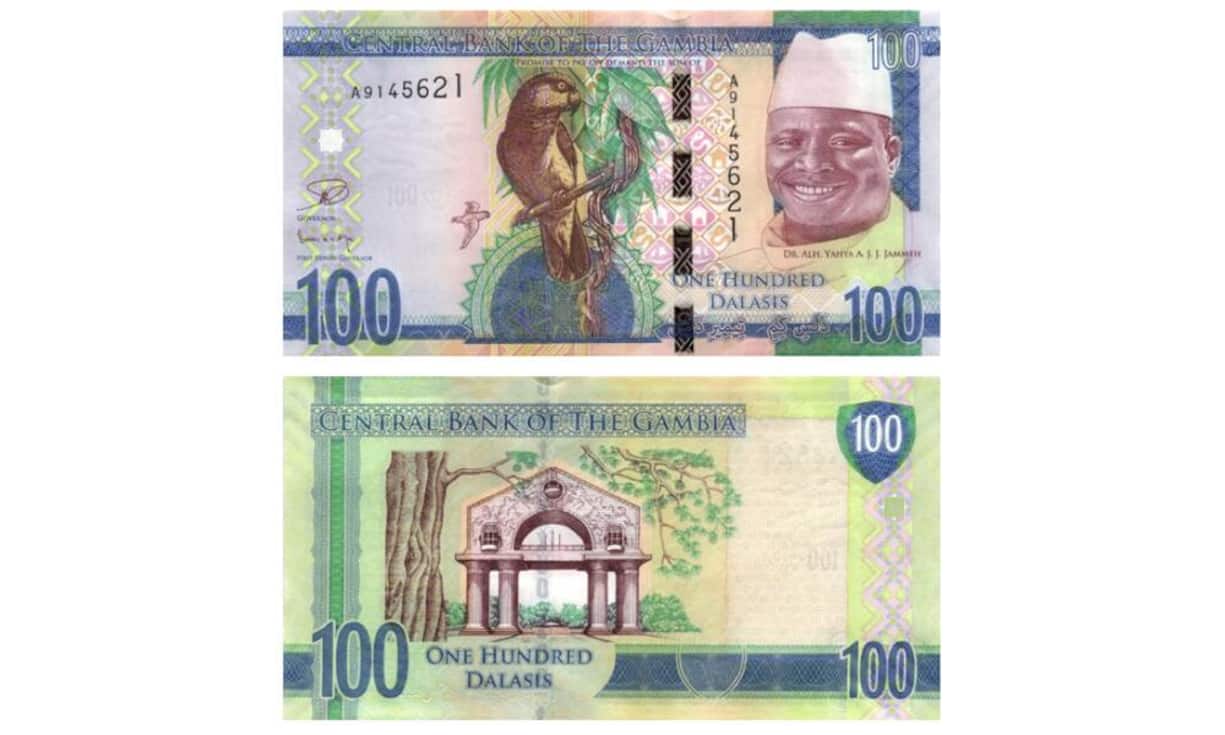 ... Gambias 100-Dalasi-Note, ...