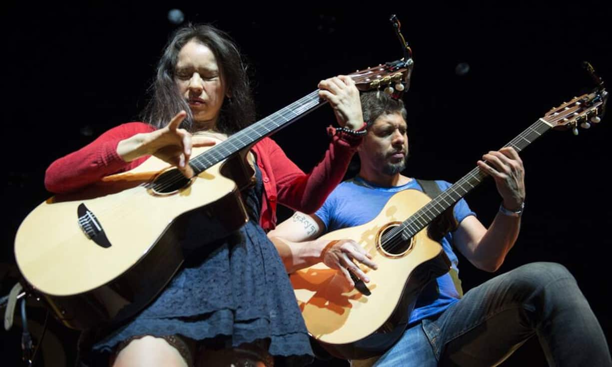 Das mexikanische Gitarrenduo Rodrigo y Gabriela, bestehend aus Gabriela Lopez und Rodrigo Sanchez legten im «Auditorium Stravinski» eine klasse Performance hin.