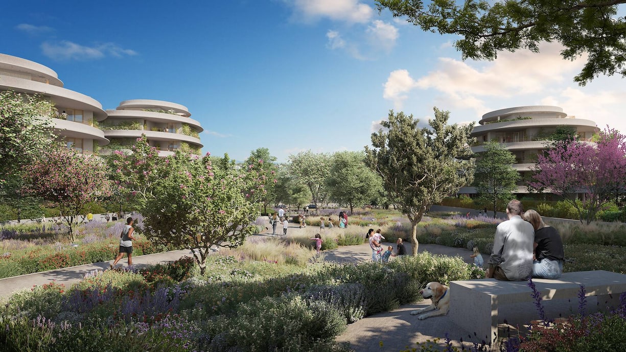 Park und Wohnanlage in der Überbauung «The Ellinikon» in Athen (Visualisierung: Lamda Development).