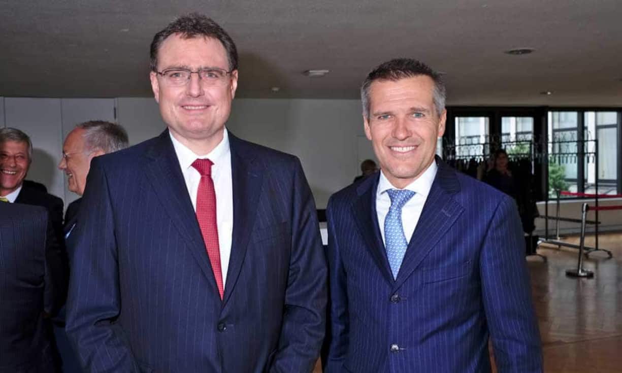 Thomas Jordan, Präsident des Direktoriums, SNB;
Lukas Gähwiler, President Switzerland, UBS