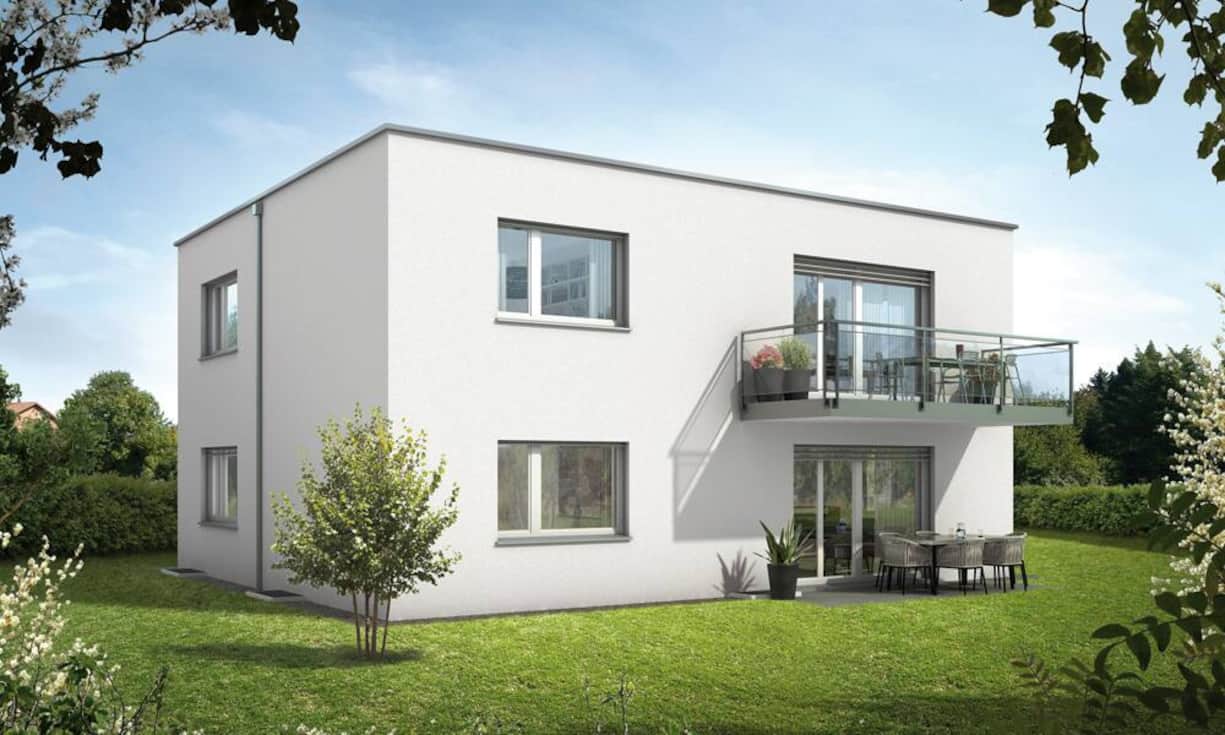 Modell Doppia: Das Zweifamilienhaus mit zwei identischen Wohnungen (3.5 Zimmer) kann als Mehrgenerationenhaus aber auch als Wertanlage genutzt werden. Vorschlag: Ein Wohnungsteil kann vermietet werden (Bilder: ZVG).