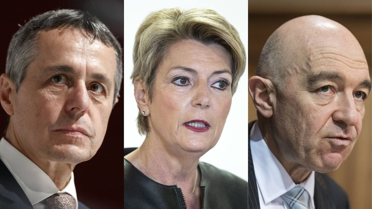 Ignazio Cassis, Karin Keller-Sutter und Daniel Jositsch