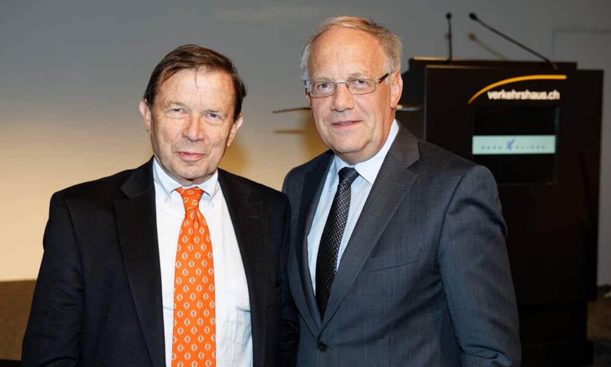 v.l.n.r. Franz Steinegger, Johann N. Schneider-Ammann, Bundesrat.