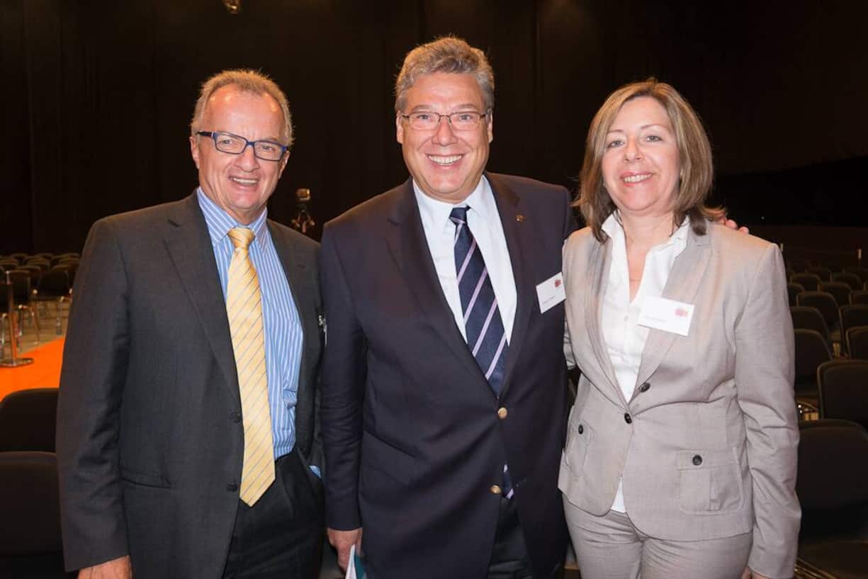 Hans-Peter Rohner, Präsident PubliGroup SA; Filippo Lombardi, Präsident TELESUISSE; Ursula Gamper, Geschäftsführerin Schweizer Werbung