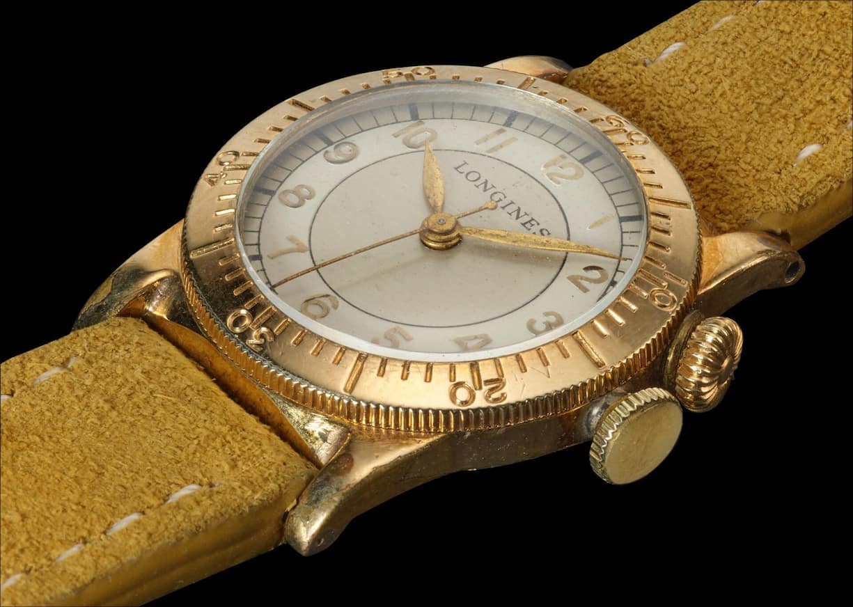 Cochran setzte beim Fliegen auf die Hilfe von Longines Weems New Second Setting Watch Kaliber 11.68Z.