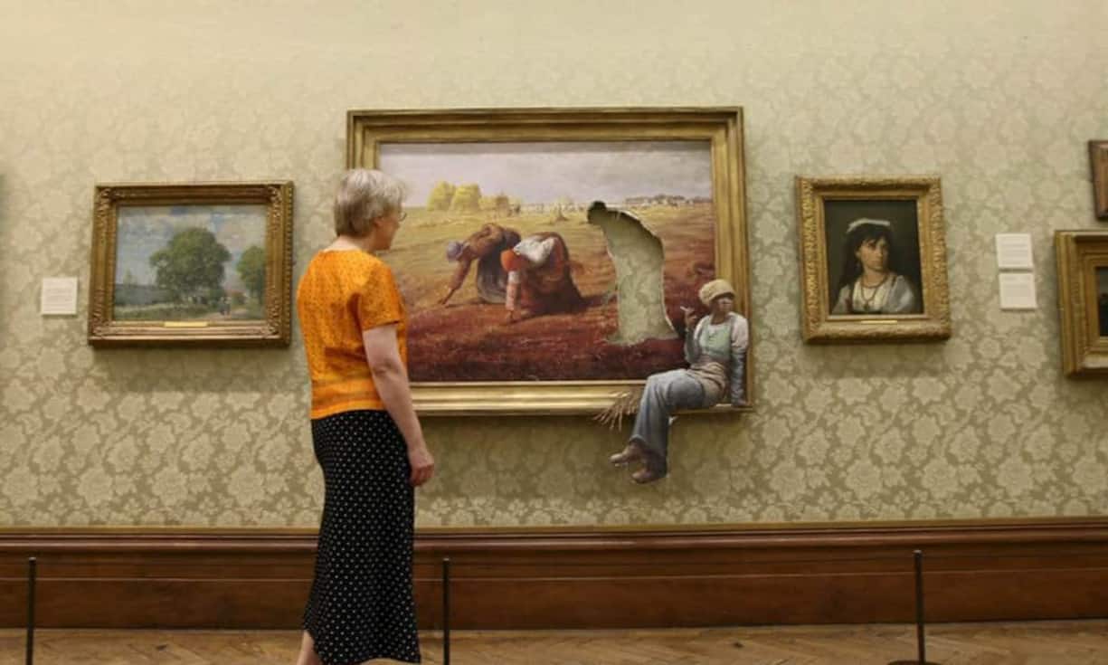 Seit Jahren schon werden die Werke der Street-Art-Künstlers in Museen ausgestellt, wie hier im Bristol City Museum. Der etwa 40-jährige Banksy soll in der britischen Stadt geboren sein.