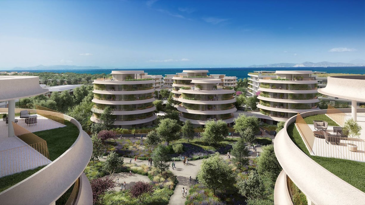 Gebäude von «Little Athens» in der Überbauung «The Ellinikon» in Athen (Visualisierung: Lamda Developments).