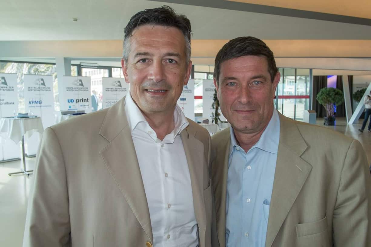 Hans Wicki, Präsident IHZ (Industrie- und Handelskammer Zentralschweiz); Mauro Dell'Ambrogio, Direktor Staatssekretariat für Bildung, Forschung und Innovation