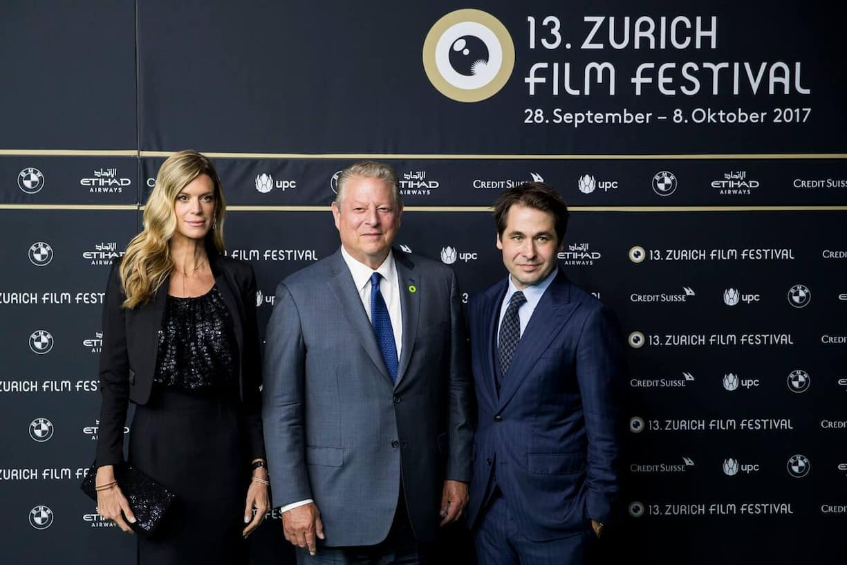 Nadja Schildknecht und Karl Spoerri zusammen mit Al Gore