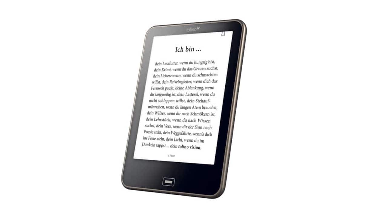Hinter dem Lesegerät Tolino stehen Buchhändler wie Thalia und Orell Füssli. Sie haben ihren E-Reader einer Frischzellenkur unterzogen. Das Gerät lässt sich einfacher bedienen, der Bildschirm ist spiegelungsfrei und auch bei gleissendem Sonnenlicht augenschonend zu benutzen. Der neue Prozessor sorgt für mehr Tempo bei der Bedienung des E- Readers. Tolino Vision 156 Franken