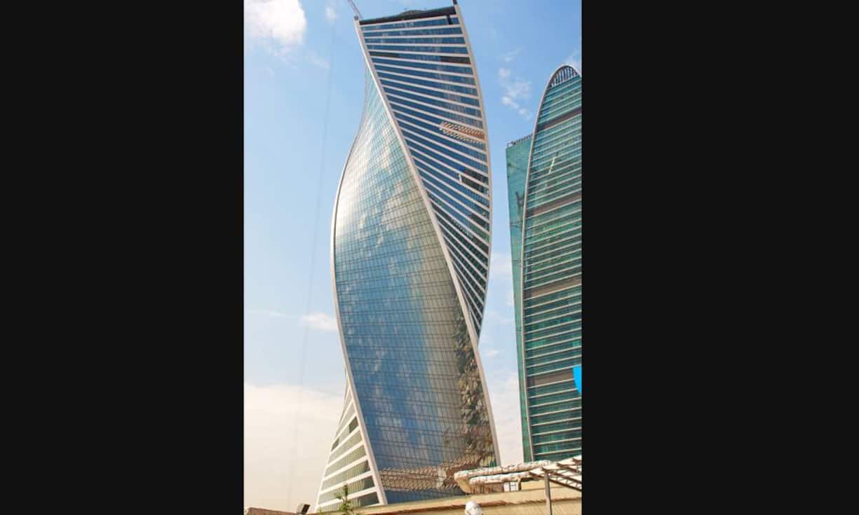 Platz 2: Evolution Tower in Moskau (Russland); 246 Meter hoch, 55 EtagenArchitekten: Kettle Collective, RMJM EdinburghDas Design ist inspiriert von der Basilius-Kathedrale und von Tatlin's unmöglichen Turm. Insgesamt hat das Gebäude eine Drehung von 156 Grad.Igor Butyrskii