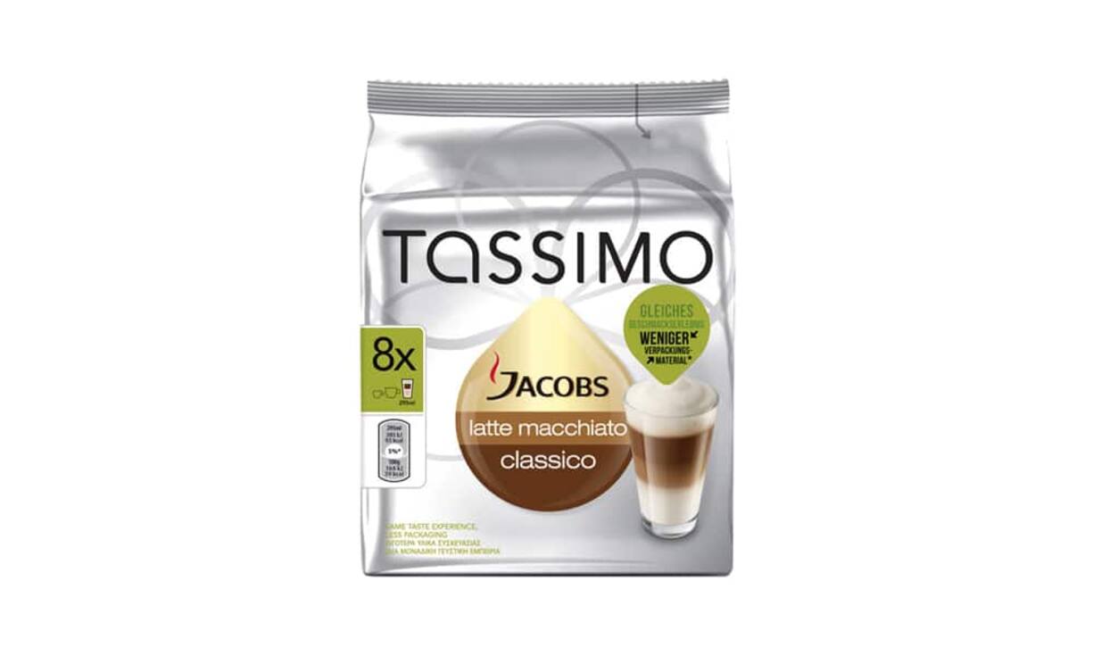Kaffeekapseln von Jacobs Douwe Egberts – Jacobs Latte Macchiato Classico ganz genau – enthalten pro Kapsel neu weniger Füllmenge. Gleichzeitig wurde Vollmilchkonzentrat durch Milchbestandteile ersetzt. Laut Verpackung soll der Kaffee aber das gleiche Geschmackerlebnis bieten.