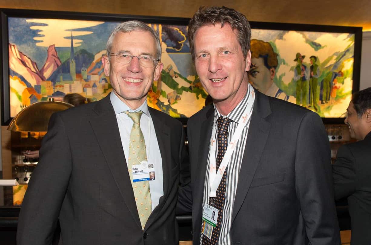 Peter Gottwald, Deutscher Botschafter in der Schweiz; Michael Hoferer, Hoteldirektor Davos Steigenberger Belvedere