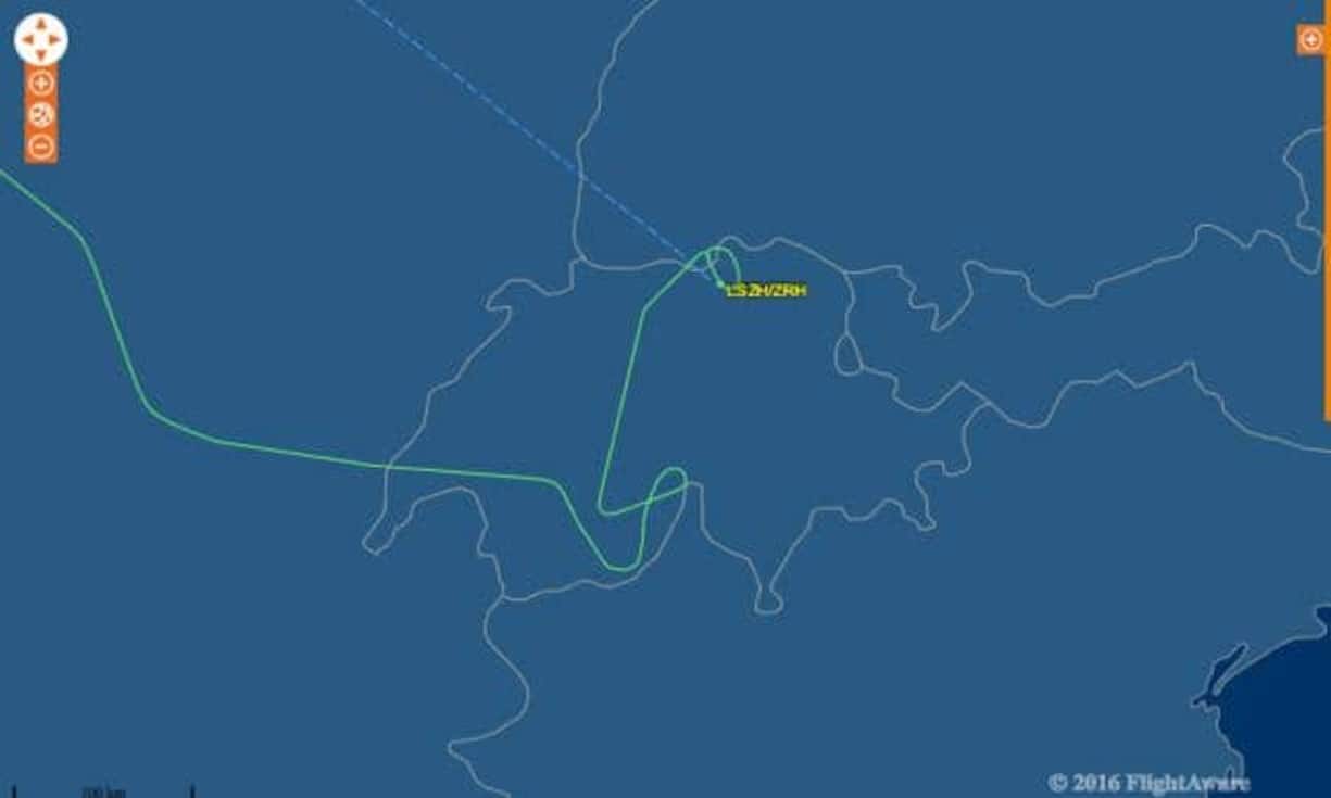 Die Flugroute führte über Zermatt und das Berner Oberland – ein kleiner PR-Stunt.