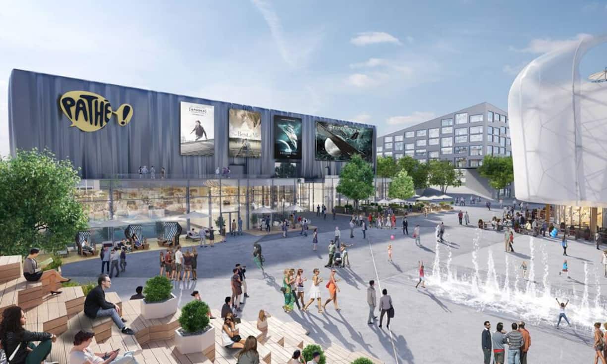 Pathé wird zwölf Kinos einrichten. Der deutsche Ex-Stuntman und Unternehmer Jochen Schweizer wird zudem eine stehende Indoor-Surfwelle betreiben, die erste ihrer Art in der Schweiz.