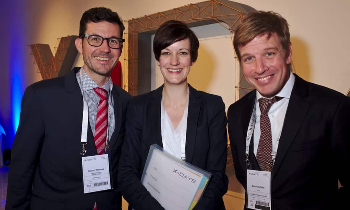 Stefan Thomas, Chief Digital Officer, Rehau Gruppe;
Simone Thomas, NZZ Konferenzen & Services;
Dominik Isler, CEO, Swiss Economic Forum AG (v.l.n.r.)