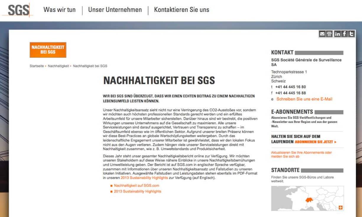 Platz 3: SGS (52,5 Punkte von maximal 100) Das Siegertreppchen wird angeführt von der Prüfungsgesellschaft SGS.