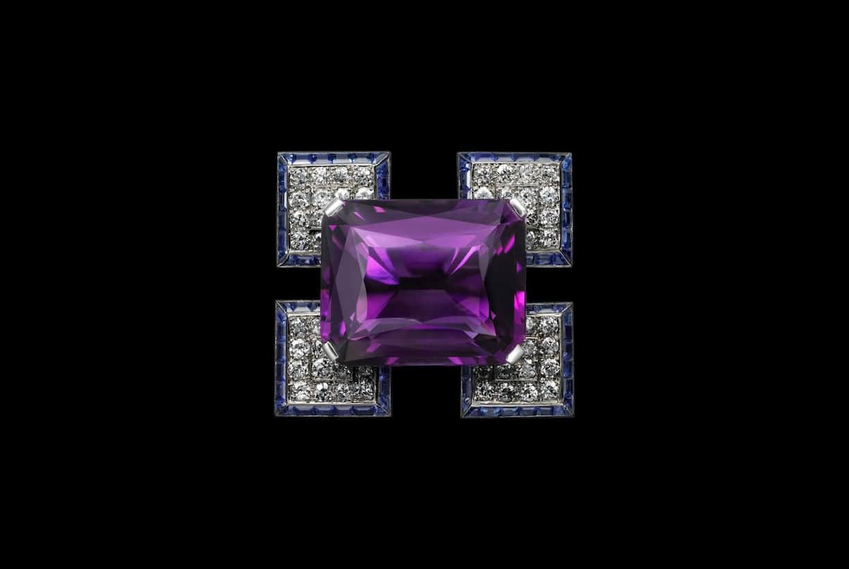 Amethyst-Brosche