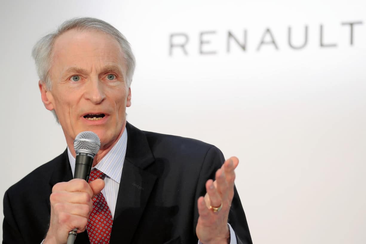 YOKOHAMA, JAPAN - MARCH 12: (CHINA OUT, SOUTH KOREA OUT) Renault SA Chairman Jean-Dominique Senard speaks during a joint news conference on March 12, 2019 in Yokohama, Kanagawa, Japan. They announced on Tuesday that Senard will act as Chairman of the new operating board of the three companies' alliance, with the CEOs of Nissan, Renault, and Mitsubishi Motors also joining the board.  (Photo by The Asahi Shimbun via Getty Images)