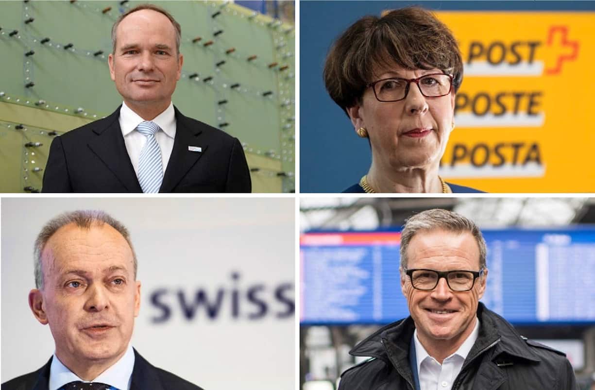 Urs Breitmeier (o.l.), Susanne Ruoff, Urs Schaeppi (u.l.) und Andreas Meyer