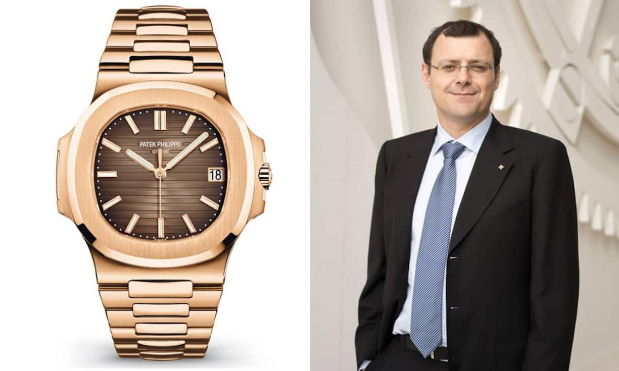 Patek PhilippePräsident: Thierry Stern (Bild)Umsatz: 1,05 Milliarden Franken (geschätzt)Gründungsjahr: 1839Profil: Traditionelle Uhrenmarke und Spezialistin für teure Uhren mit Grande-Complication-WerkenIkone: Nautilus (Bild), der Entwurf, der in den 1970ern die Stammkunden schockte