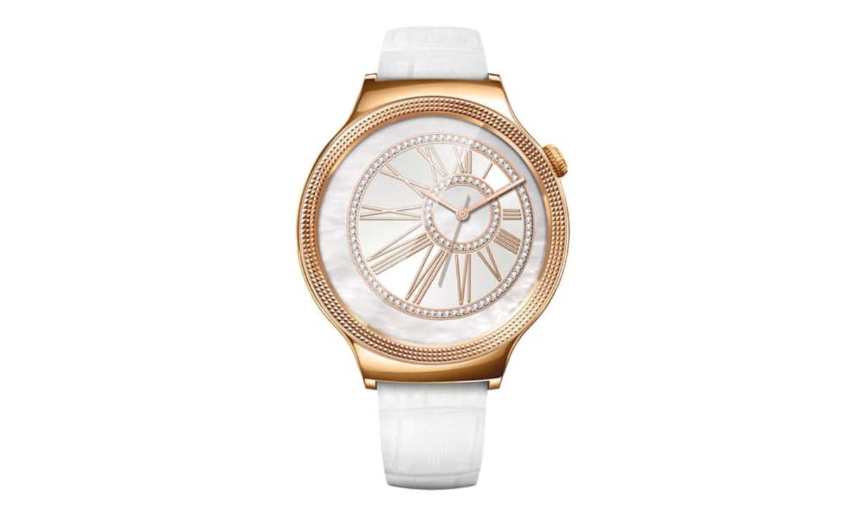 Die Uhr «Elegant» ist das schlichtere der beiden Modelle. Es fehlen die berühmten Swarovski-Steine, stattdessen ist der Rand der Smartwatch mit einer Goldprägung versehen. Mit 40 Zifferblättern können die Uhren an den persönlichen Geschmack angepasst werden. Wiederum 10 davon richten sich speziell an die weiblichen Kunden.