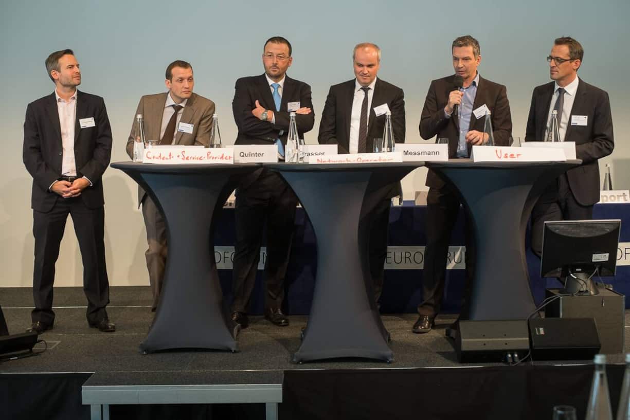 Niklas Brambring, COO, Zattoo Europe AG; Nicolas Perrenoud, CEO, Finecom Telecommunications AG; Marco Quinter, Senior Vice President, upc cablecom GmbH; Elmar Grasser, COO, Sunrise AG; Peer Messmann, Vorstandsmitglied, EWZ; Kurt Lanz, economiesuisse