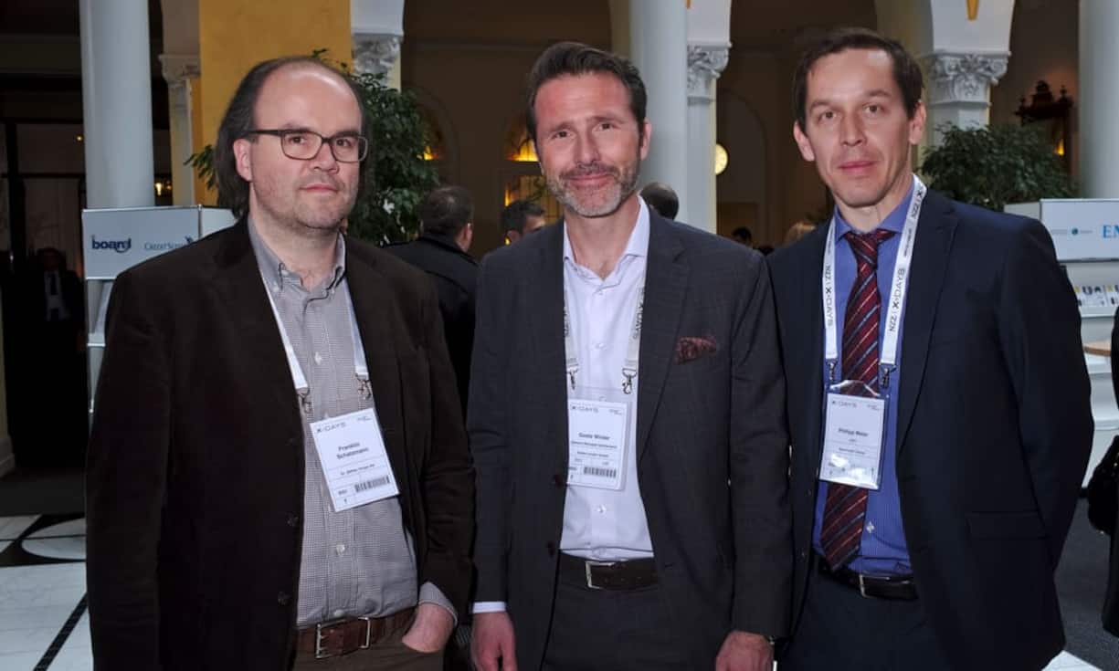 Franklin Schatzmann, Dr. Bähler Dropa AG;
Goetz Winter, General Manager Switzerland, Estée Lauder GmbH;
Philipp Meier, CEO, Apostroph Group (v.l.n.r.)