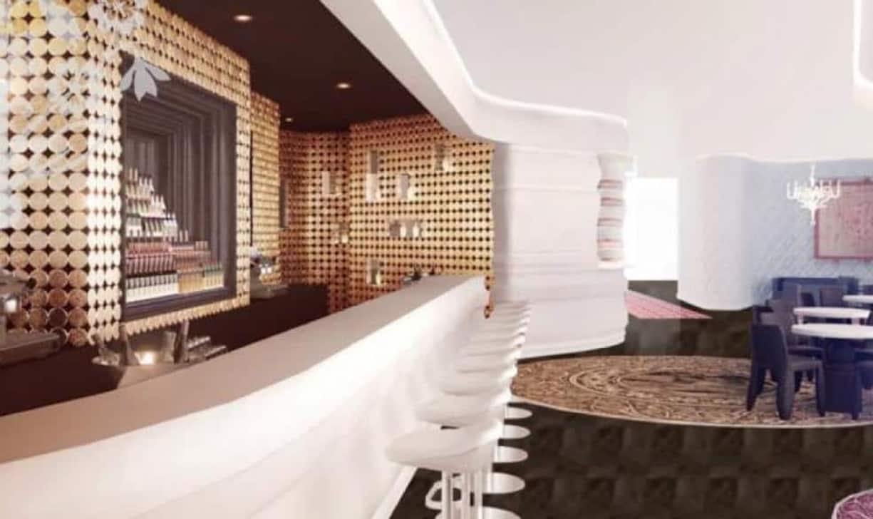 Die Hotelbar wird in goldener Farbe gehalten sein.