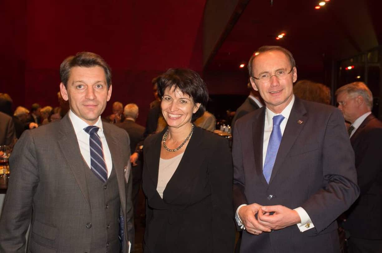 Jürgen Meindl, Botschafter Oesterreichs in der Schweiz; Doris Leuthard, Bundesrätin; Othmar Karas, Vizepräsident des europäischen Parlaments