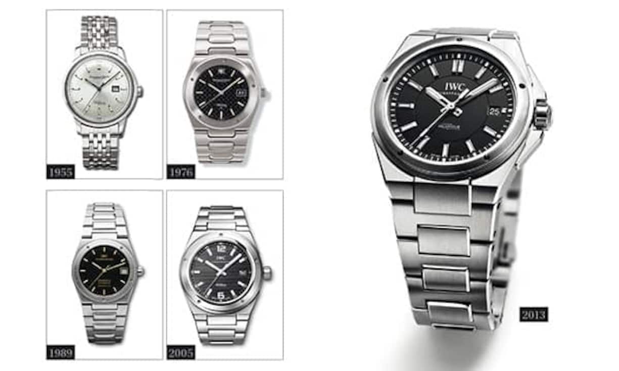 5 Generationen der IWC Ingenieur gibt es. Mit dem Blitz 
auf dem Zifferblatt betonte sie von Beginn an ihre amagnetischen Qualitäten, und mit ihrem Namen richtete sie sich an einen Leitberuf für den industriellen Fortschritt. Gérald Genta verpasste ihr 1976 ein Facelifting, jetzt wurde sie erneut aufgefrischt.