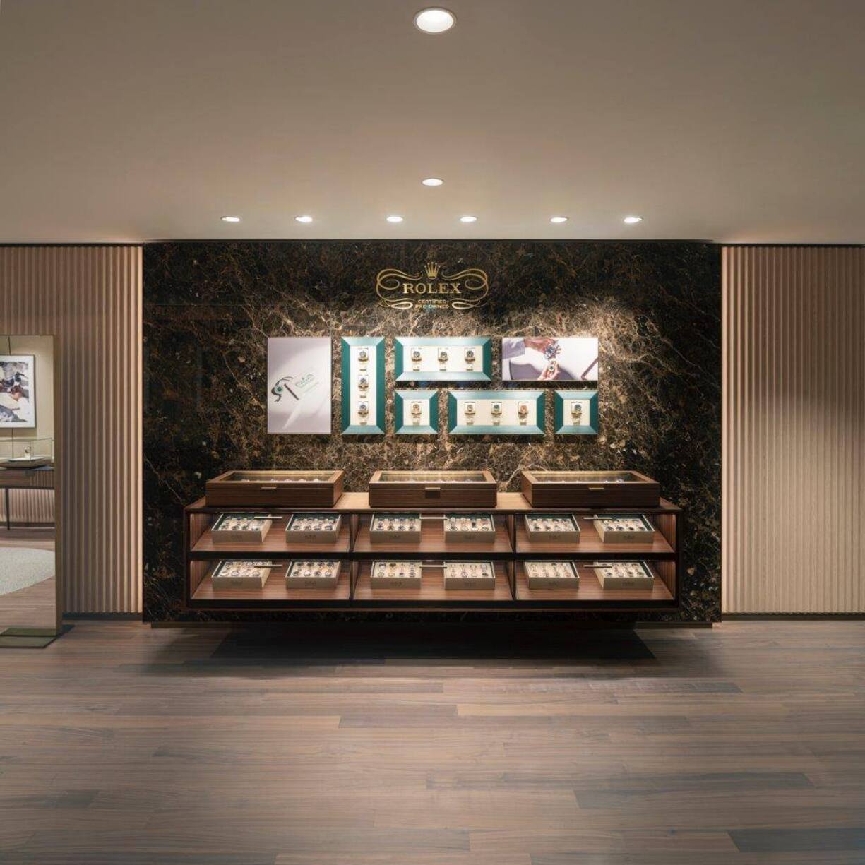 Mit grosser Auswahl an gebrauchten Rolex-Uhren: Blick in die Boutique in London.