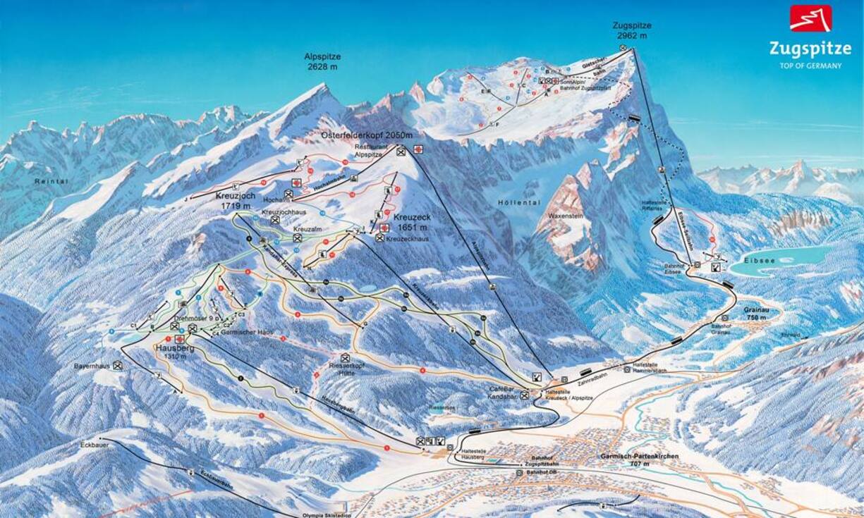 Deutlich teurer wird es in Garmisch-Partenkirchen: Die ehemalige Olympia-Stadt kann trotz Zugspitzregion nur gerade mit 40 Pistenkilometern auftrumpfen – und die Tageskarte ist mit 37 Euro vor diesem Hintergrund alles andere als ein Schnäppchen. Die Rechnung ergibt 1.16 Franken pro Kilometer.