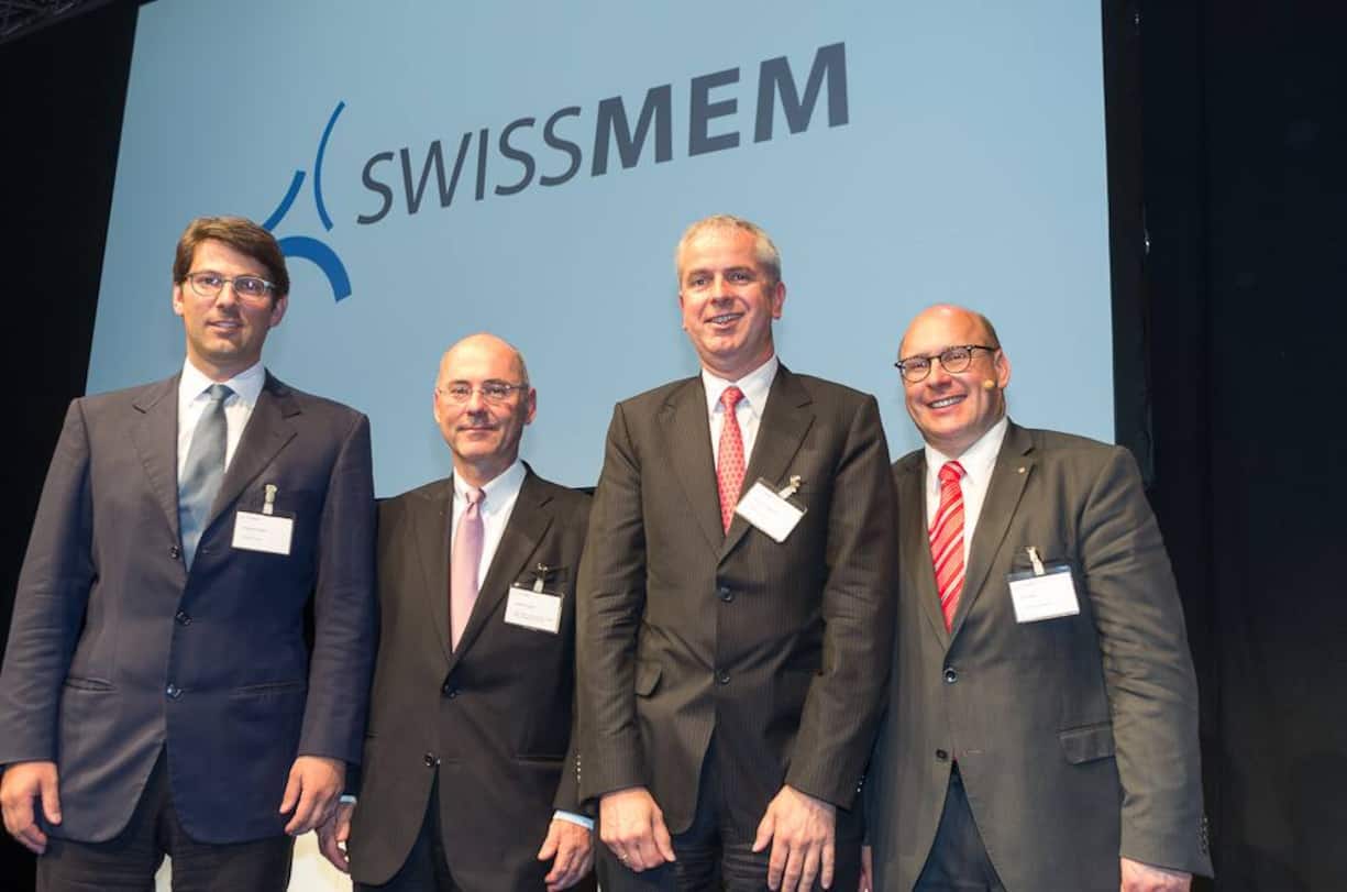 Francesco Gherzi, Gherzi Gruppe; Stefan Flückiger, Botschafter und Leiter der schweizerischen OECD-Delegation in Paris; Alexander Hagemann, Schaffner Gruppe; Kurt Haerri, Schindler Aufzüge AG