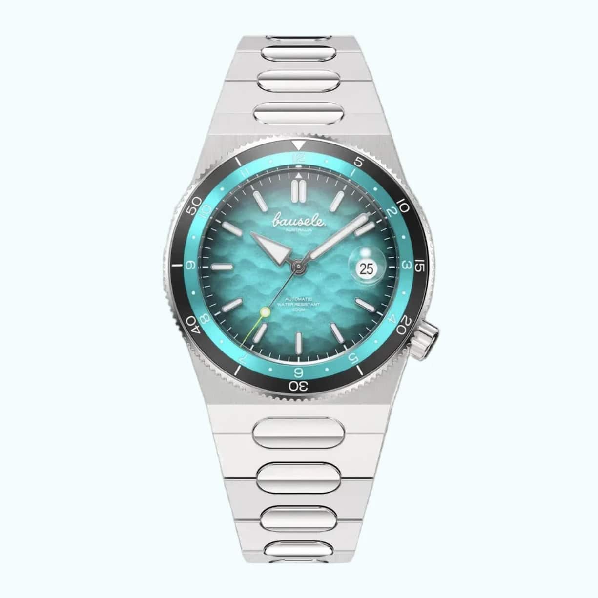 Die Taucheruhr Oceanic Blue: 40-mm-Edelstahlgehäuse, Sellita-Werk, bis 200 m wasserdicht. 650 Euro.