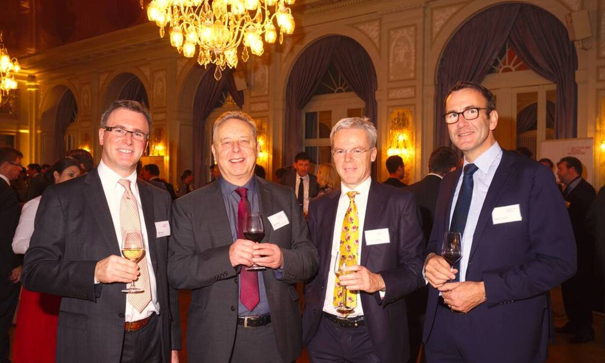 Peter Voser, Mitglied der Geschäftsleitung, Stöcklin Logistik AGM;
Max Steiner, Managing Director, Handelskammer Schweiz-Mitteleuropa;
Christian Bernet, Programme Manager Technical Products, S-GE;
Martin Saladin, Head of Section, SECO Bilder:Markus Senn