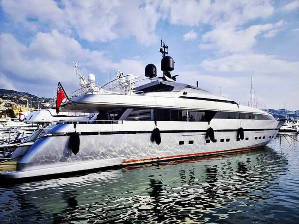 March 5, 2022, SANREMO, ITALY: The Guardia di Finanza Italian finance police has frozen the maxi yacht Lena in the port of Sanremo, a 52-meter boat with an estimated value of 50 million dollars, owned by the Russian energy and infrastructure magnate Gennady Timchenko, owner of Volga Group and partner of Novatek, in Sanremo, Italy, 05 March 2022..ANSA/ FABRIZIO TENERELLI SANREMO ITALY - ZUMAa110 20220305_zaf_a110_001 Copyright: xFabrizioxTenerellix