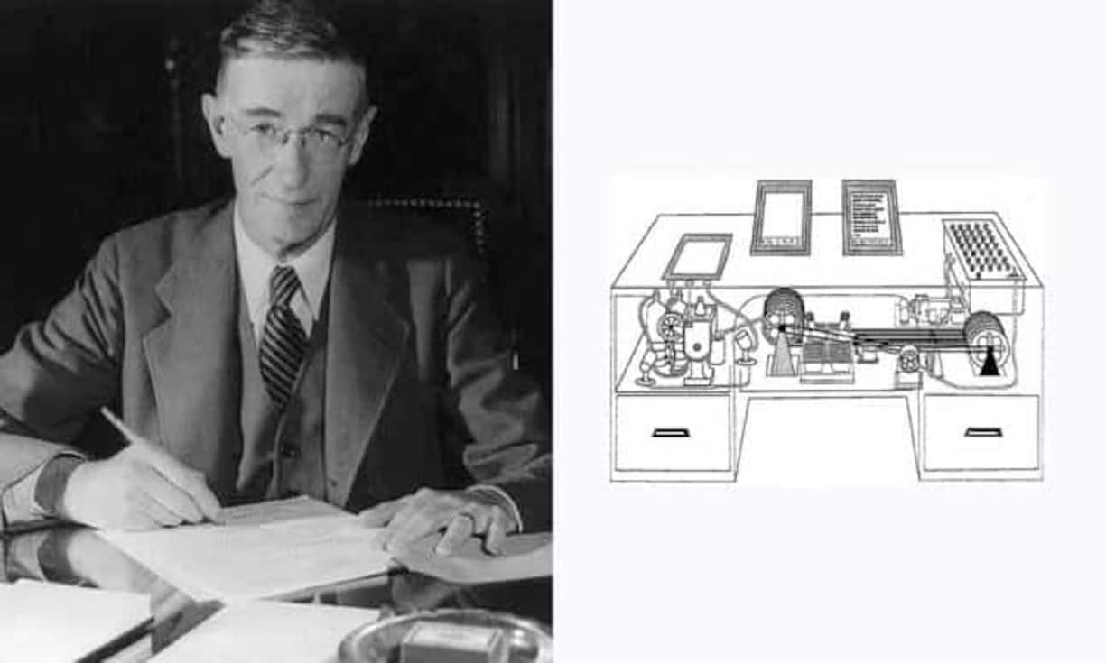 1945
US-Ingenieur Vannevar Bush denkt über ein schnelles «mechanisches Gerät» namens «Memex» nach, das Akten und Schriften eines Individuums verwaltet.