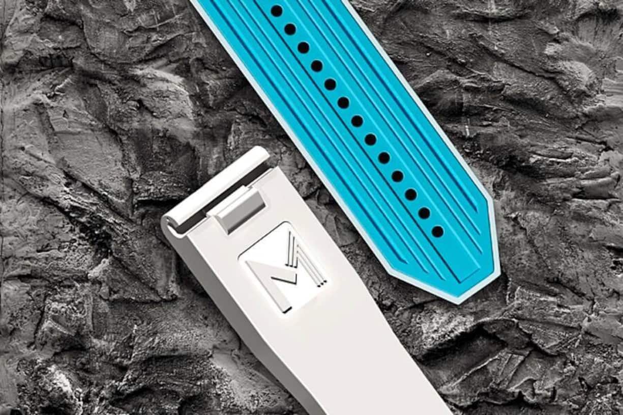 Das von Mestel ausgetüftelte System lässt es zu, das Armbänder austauschbar in mehreren Uhrenmodellen sind.