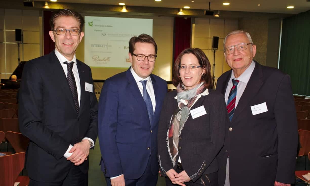Winfried Ruigrok, Dean, HSG;
Benedikt Würth, Regierungsrat St. Gallen, Finanzdirektor;
Andrea Frei Gschwend, Kommunikationsleiterin Stadt Rapperswil-Jona;
Ernst Buschor, alt Regierungsrat Kanton Zürich