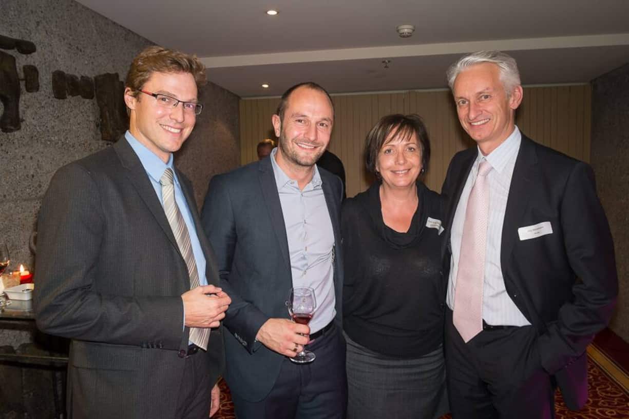 Marc Krattinger, Aravis SA; Jesper Knudsen, BrandIT GmbH; Helle Tving Willandsen, Zahnarztpraxis HTW; Jörg Heinemann, General Manager, Nordea Bank Switzerland